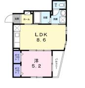 リンデ落合 １０１号室間取り画像