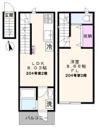 チャルテ西早稲田 204号室間取り画像