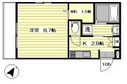 メゾン219 105号室間取り画像
