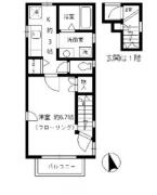 クレスト A号室間取り画像