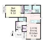 パインＢ棟 101号室間取り画像